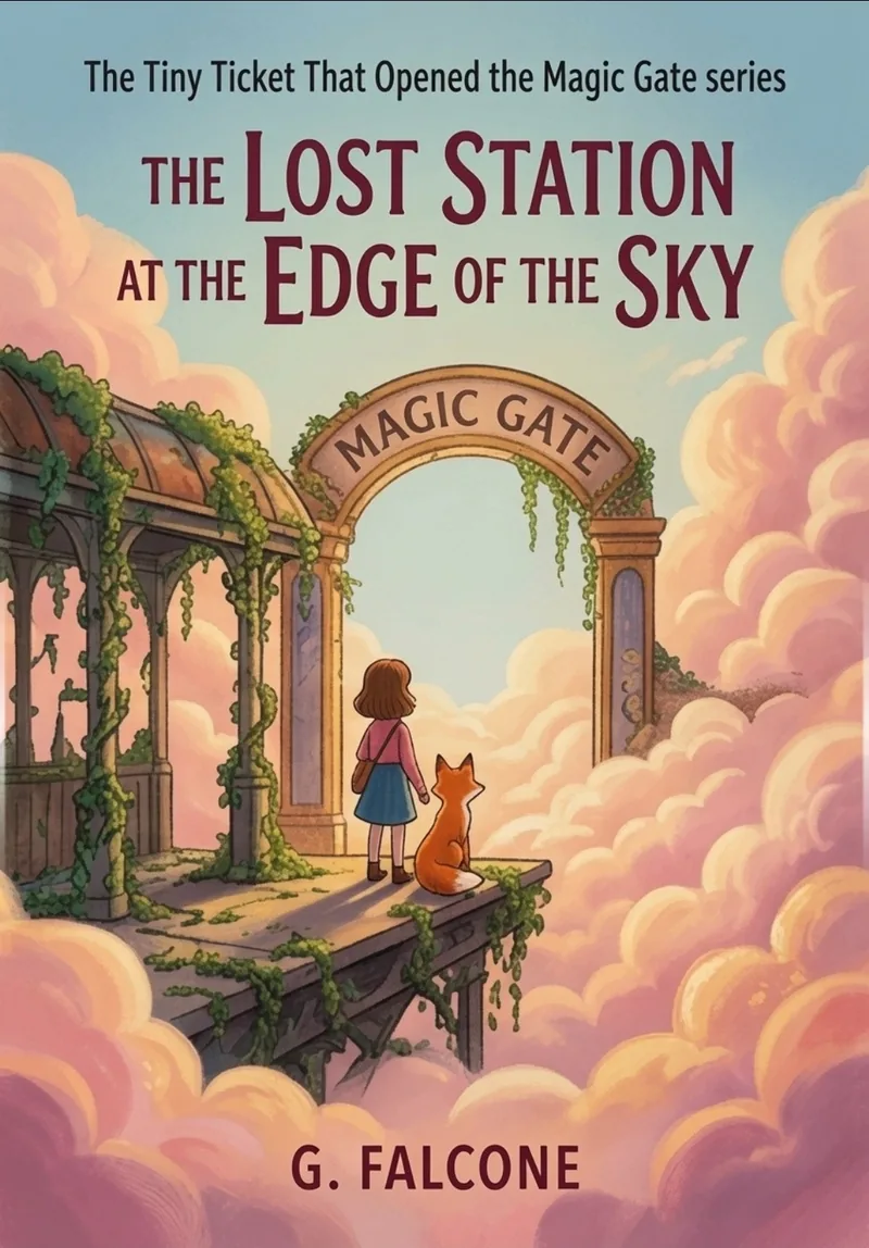 Rose and the Lost Station at the Edge of the Sky by G. Falcone — Book 5 cover art from The Magical Ticket Series